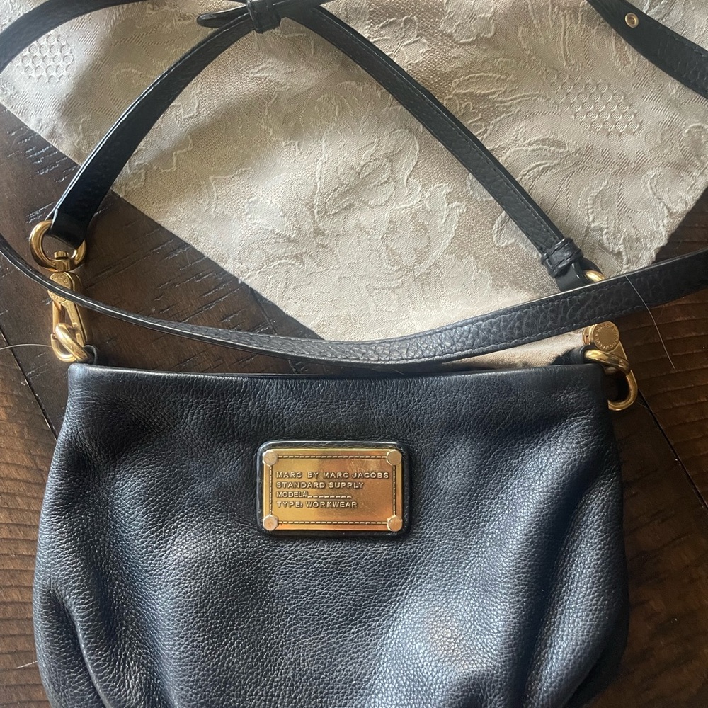Marc By Marc Jacobs Black Crossbody Bag with Gold Accents